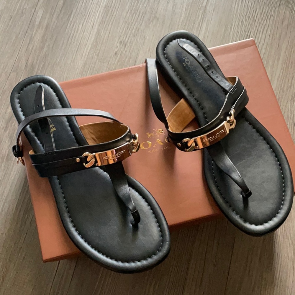 Women’s matte coach sandals size 6